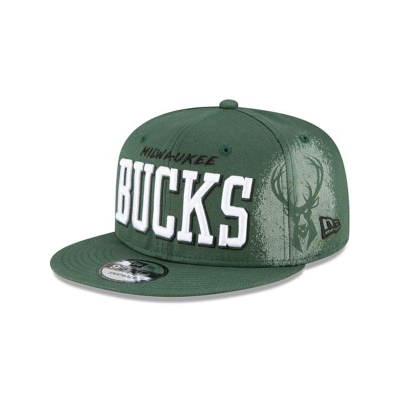 Green Milwaukee Bucks Hat - New Era NBA Faded 9FIFTY Snapback Caps USA7846129